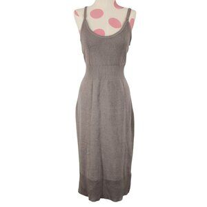 Women's Freshman 1996 Sweater Dress Bodycon Tight Large Taupe Long Sleeveless